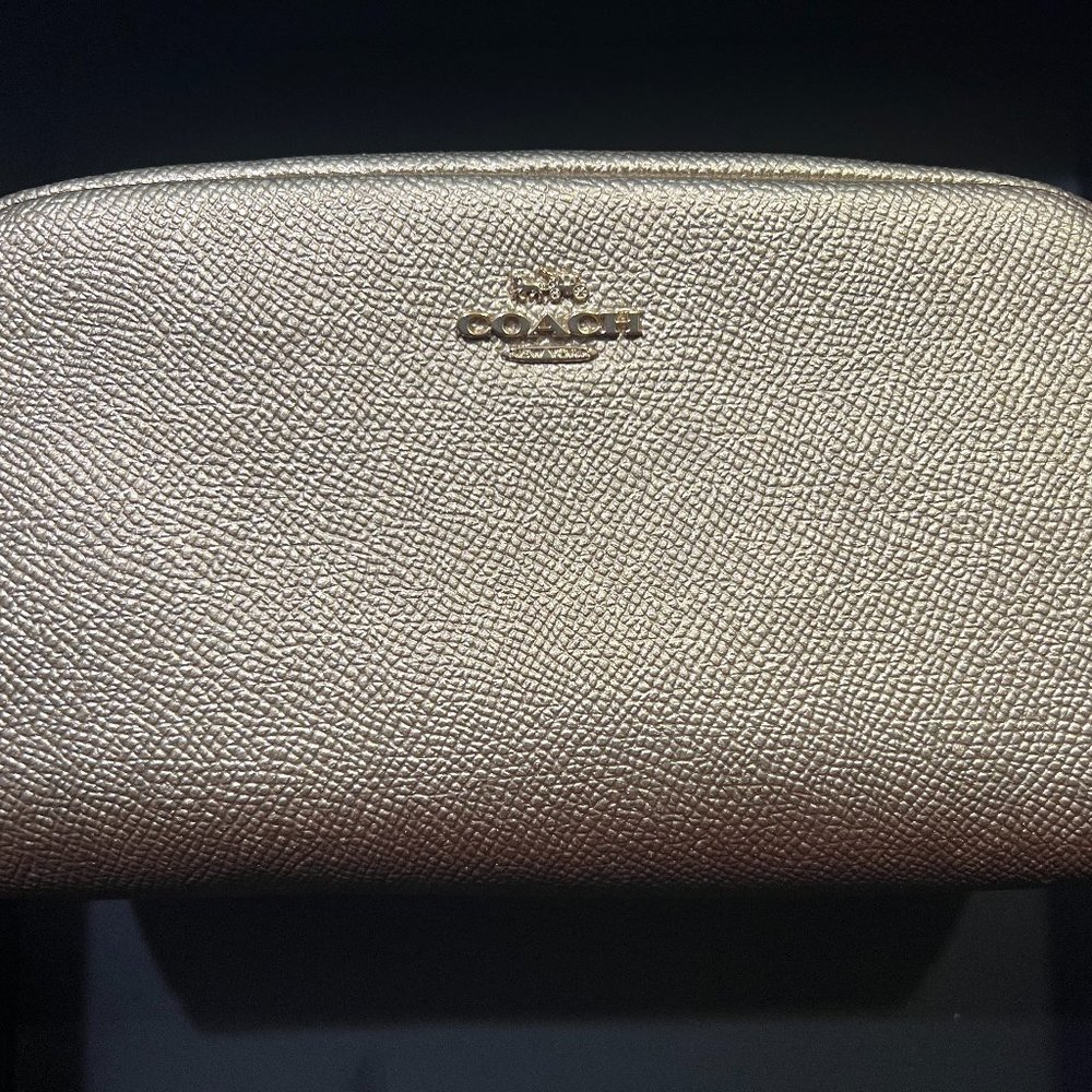 Coach Pebbled Gold Travel Case